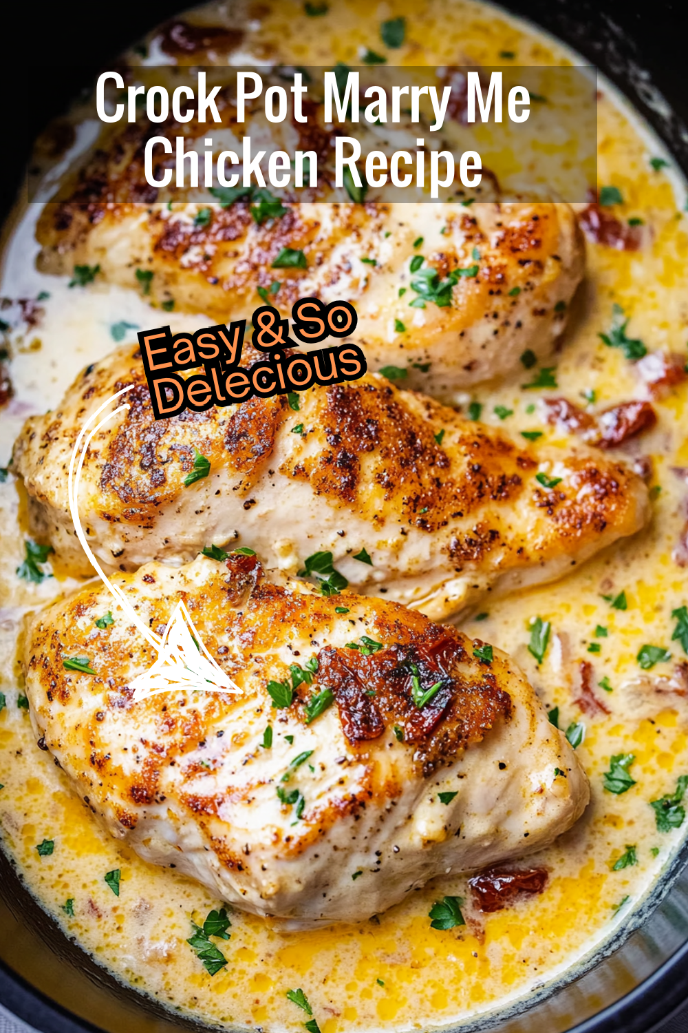 This Crock Pot Marry Me Chicken Recipe is a winning dish. The creamy garlic-Parmesan sauce and sun-dried tomatoes create a perfectly balanced, flavorful meal that's sure to please!