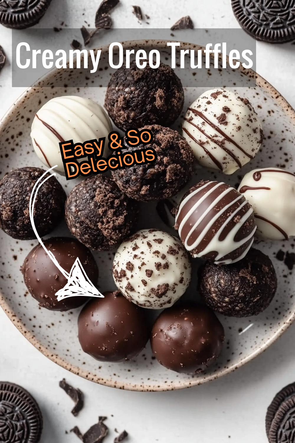 Each Oreo truffle is a bite of creamy, chocolate-covered bliss. Easy to make and impossible to resist!