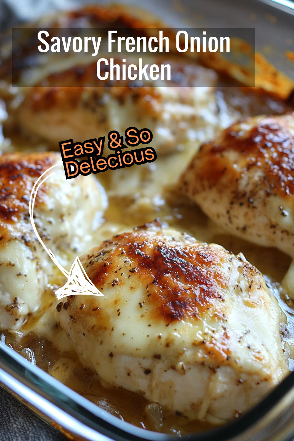 Try this savory French Onion Chicken Bake, where juicy chicken meets a rich onion broth and melted cheese for an unbeatable dinner option.