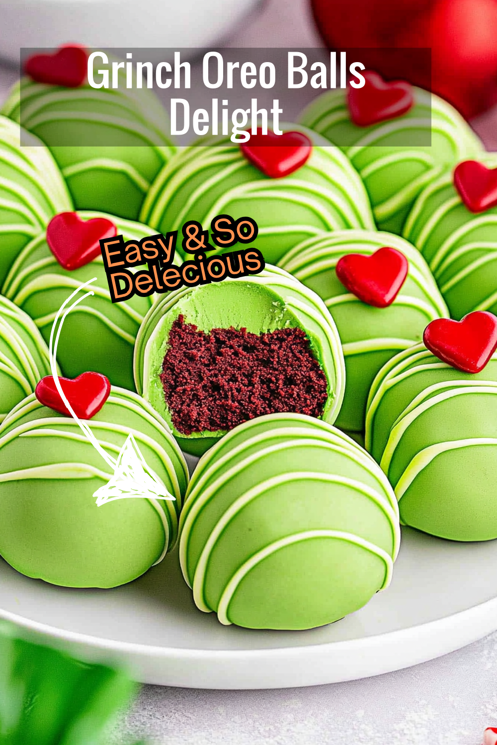 Treat yourself to these Grinch Oreo Balls, the ultimate Christmas delight. The creamy red velvet filling and festive green candy coating make them a standout addition to your holiday treats.