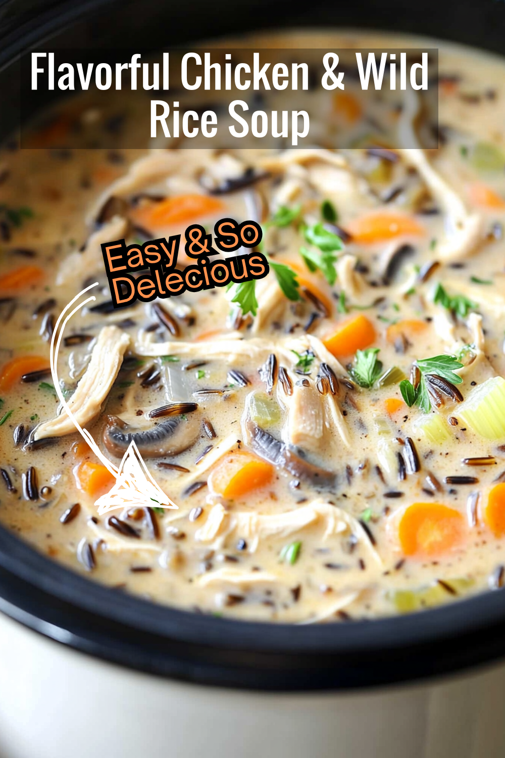 This flavorful mushroom chicken and wild rice soup will fill your kitchen with irresistible aromas. Each spoonful offers a delicious mix of tender chicken, savory mushrooms, and hearty wild rice bathed in a smooth broth.