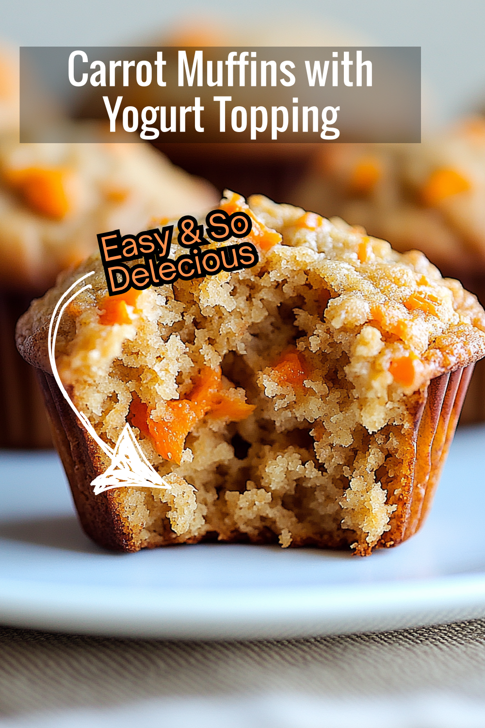 Treat yourself to these soft carrot muffins topped with a creamy yogurt frosting. Sweetened with honey and applesauce, they’re deliciously moist and perfect for any occasion.