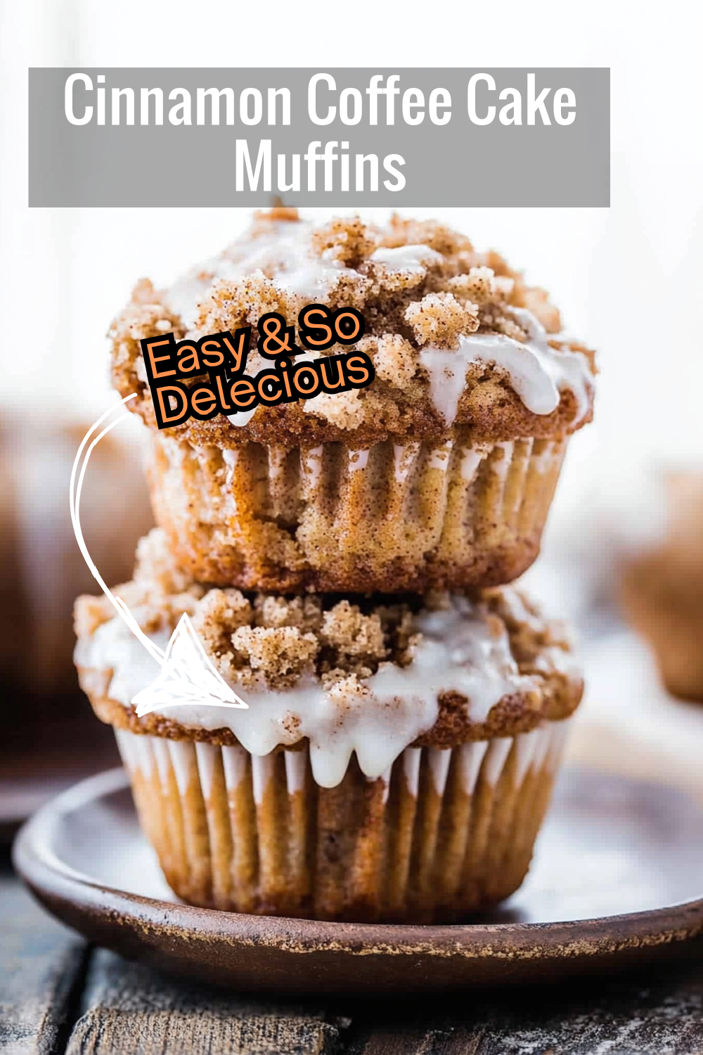 These cinnamon coffee cake muffins feature a rich cinnamon-sugar swirl inside, topped with a buttery crumb and finished with a drizzle of sweet glaze. The perfect muffin for a cozy morning with coffee.