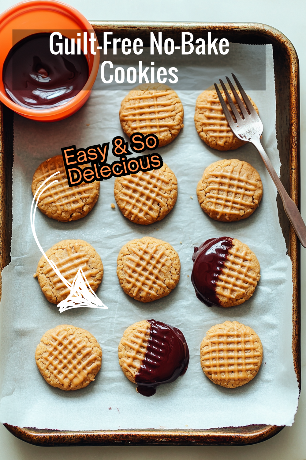 Enjoy these guilt-free peanut butter no-bake cookies! Made with wholesome ingredients and topped with a rich chocolate glaze.