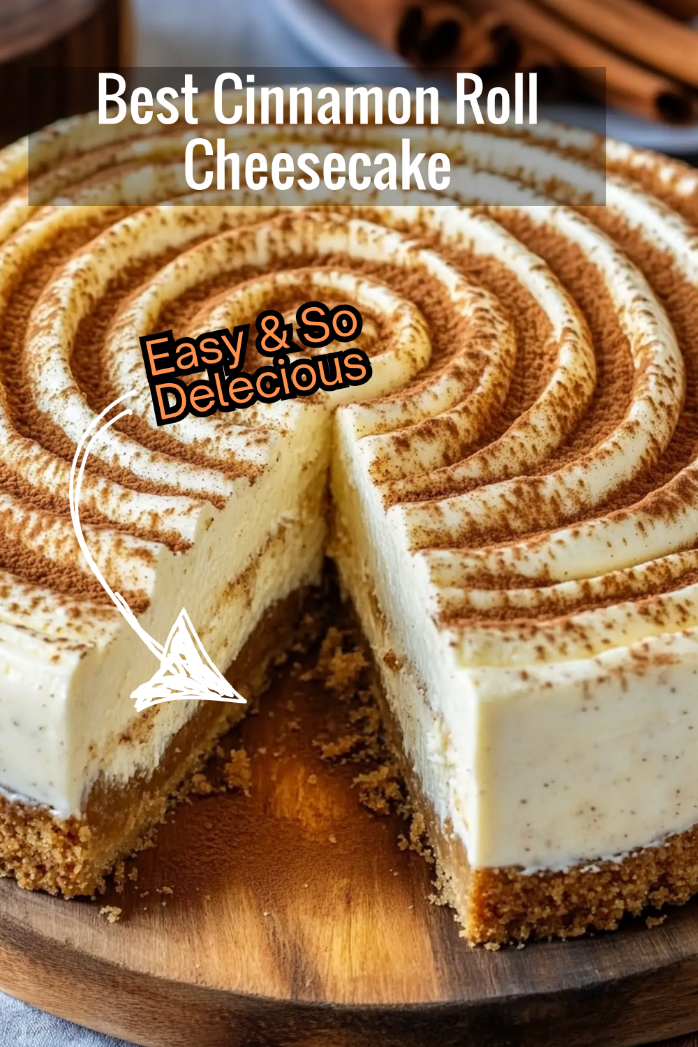 Discover the best cinnamon roll cheesecake recipe! With a creamy cheesecake base, a brown sugar cinnamon swirl, and smooth cream cheese frosting, it's the ultimate treat for cinnamon roll lovers.