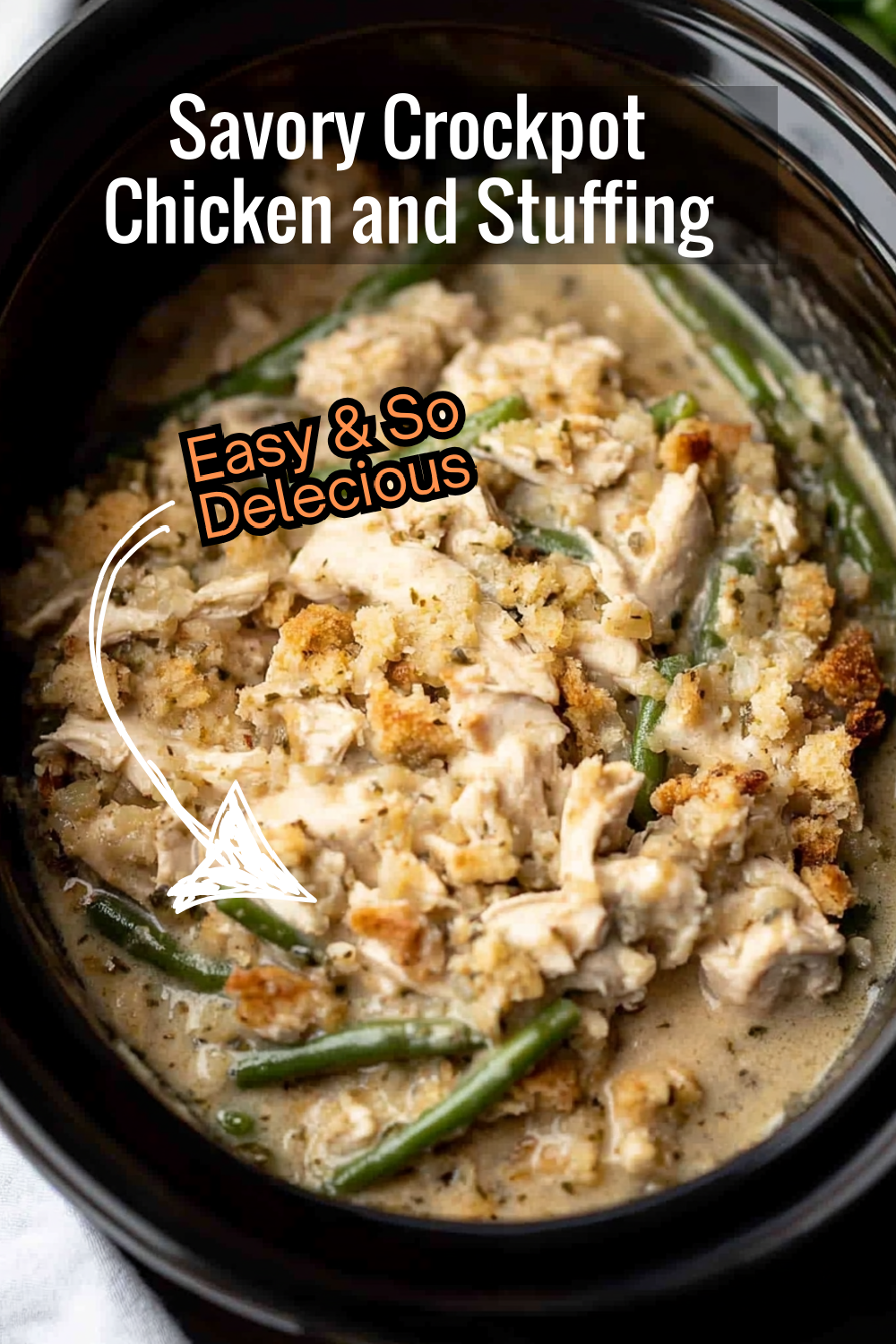 Treat your family to a savory Crockpot Chicken and Stuffing Recipe! With juicy chicken, a creamy sauce, and crispy stuffing, this dish is packed with flavor and easy to prepare.