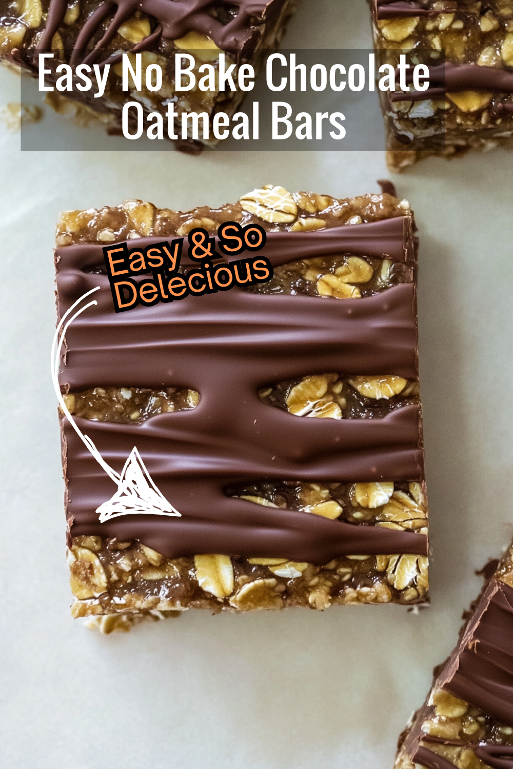 Craving a sweet treat? Try these no-bake chocolate oatmeal bars! Made with layers of oats and melted chocolate-peanut butter. Delicious and easy!