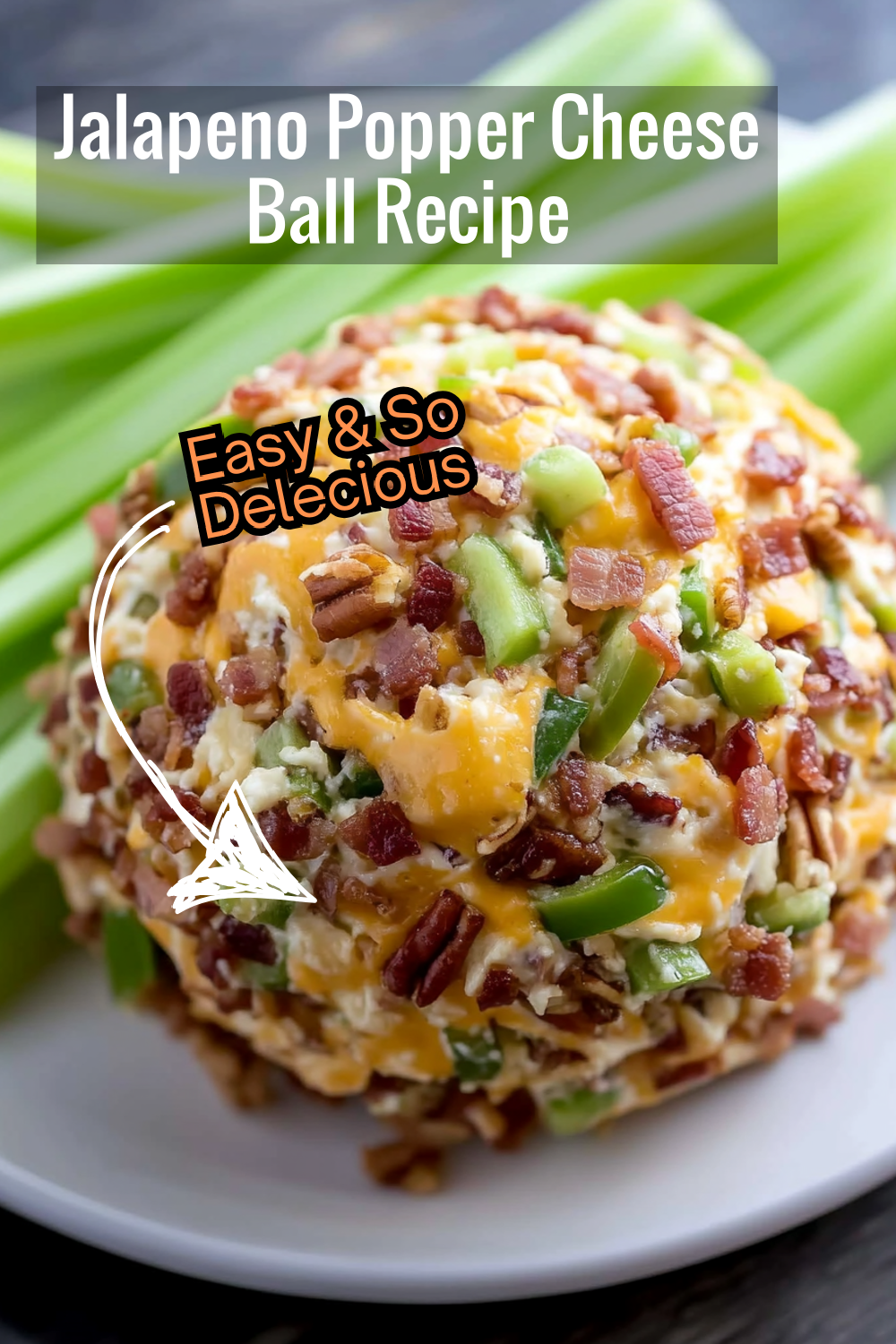 Serve up the best party appetizer with this Jalapeno Popper Cheese Ball. Creamy, savory, and just the right amount of spice for any occasion.