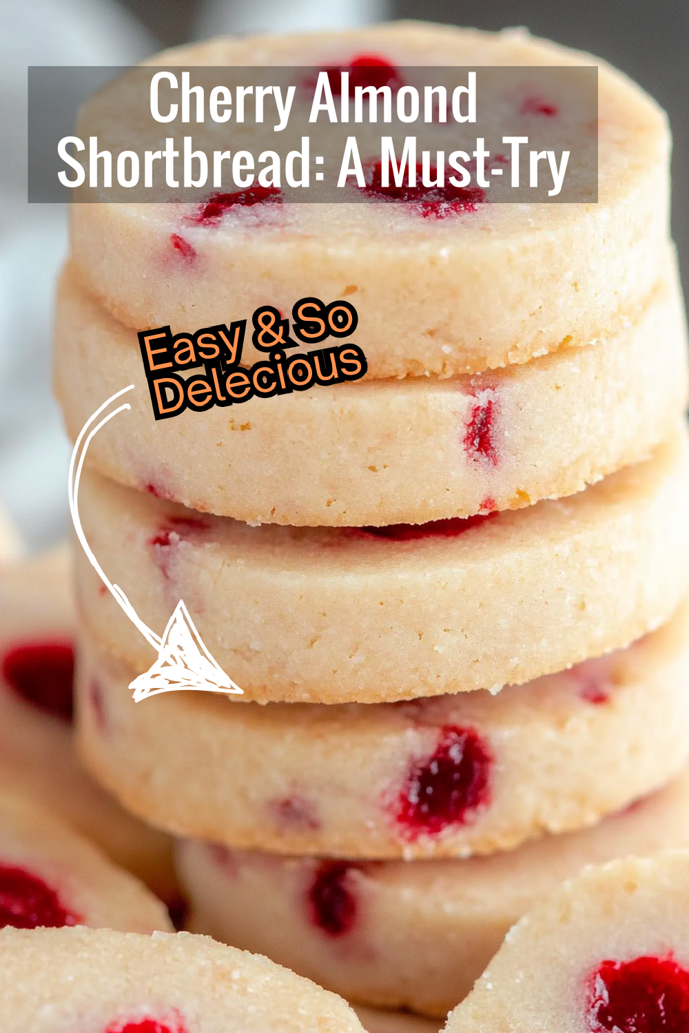 A must-try for any cookie lover, these cherry almond shortbread cookies deliver buttery perfection with bits of cherry and almond in every bite.