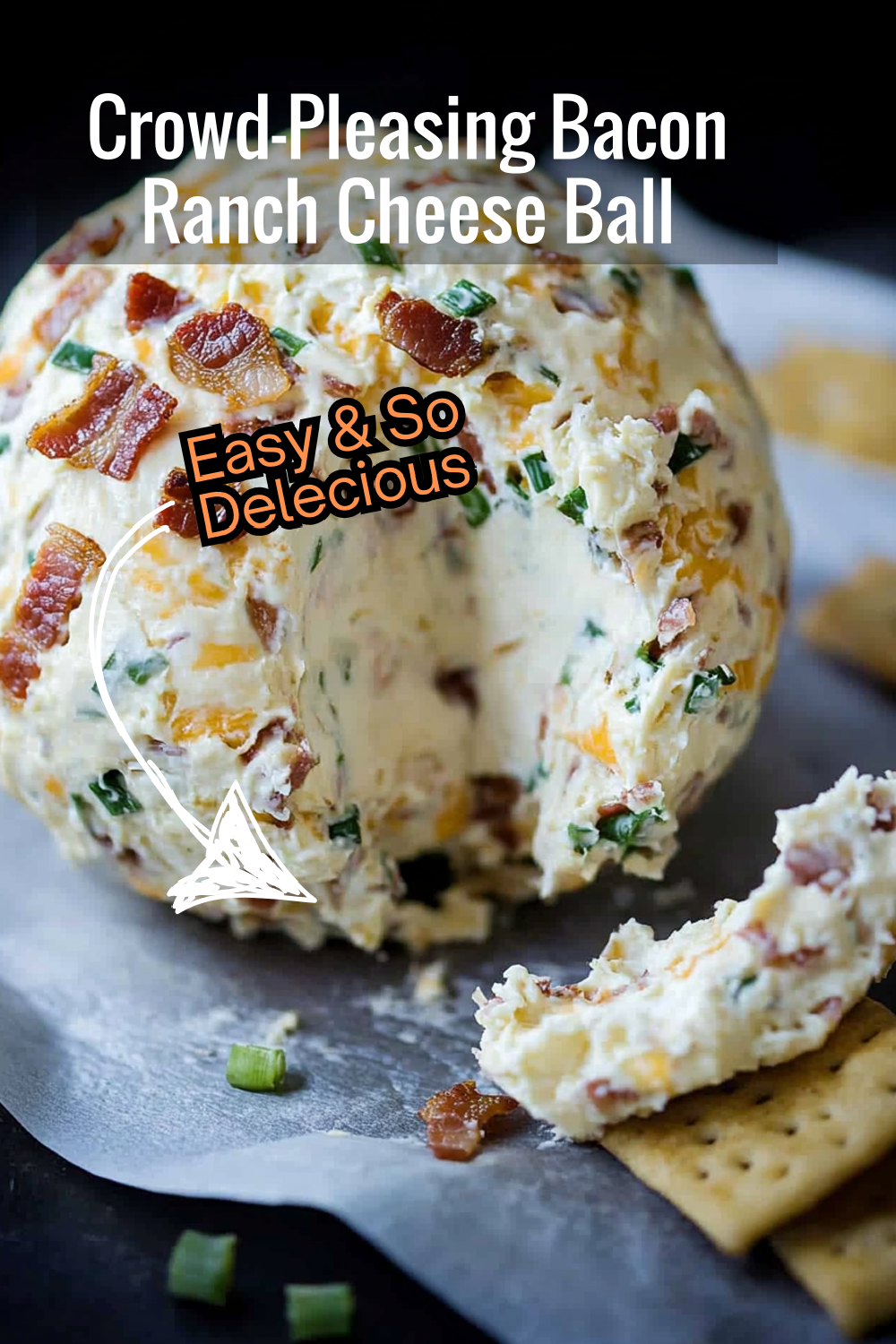 No party is complete without this savory bacon ranch cheese ball. A tasty, easy-to-make hit with guests!