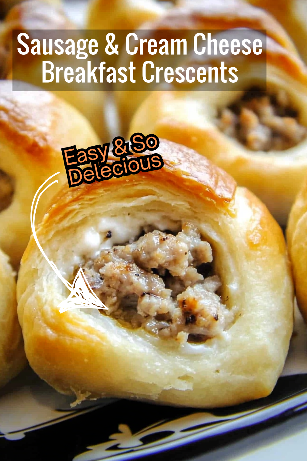 These savory sausage & cream cheese crescent rolls make the best breakfast bites! They’re warm, flaky, and filled with creamy sausage goodness.