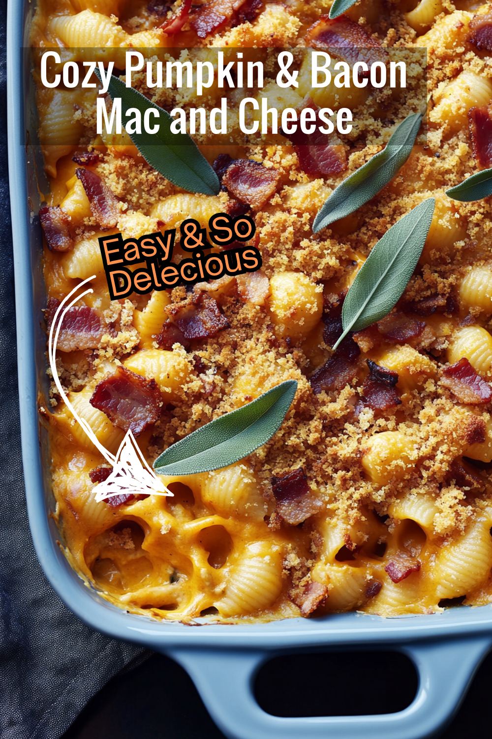 Cozy up with a warm dish of pumpkin mac and cheese. Bacon and sage bring depth to every bite of this cheesy, pumpkin-filled pasta bake. An autumn dish that’s comfort food at its finest!