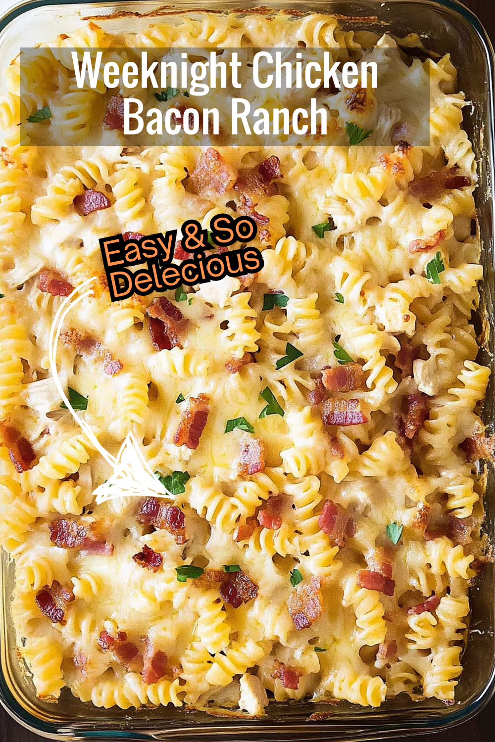 A delicious Chicken Bacon Ranch Pasta that’s perfect for those hectic weeknights. Creamy, cheesy, and finished with crispy bacon for the perfect balance of flavor and texture.